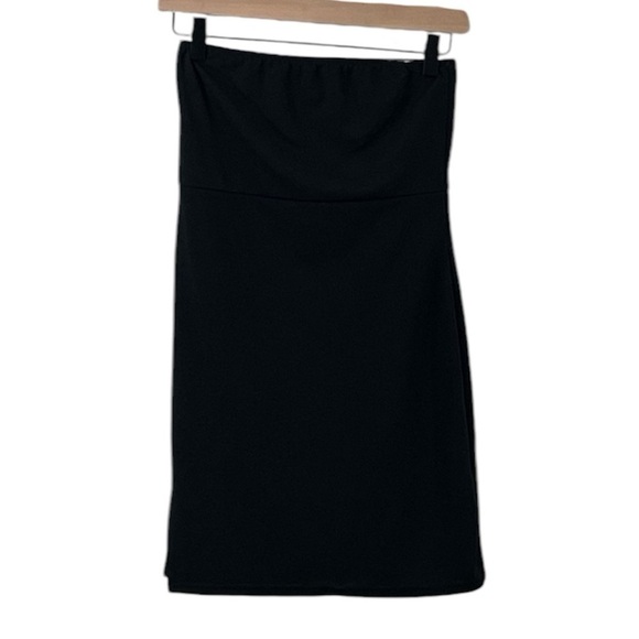 Pretty Little Thing Tube Black Dress w/ Slit - Picture 1 of 6